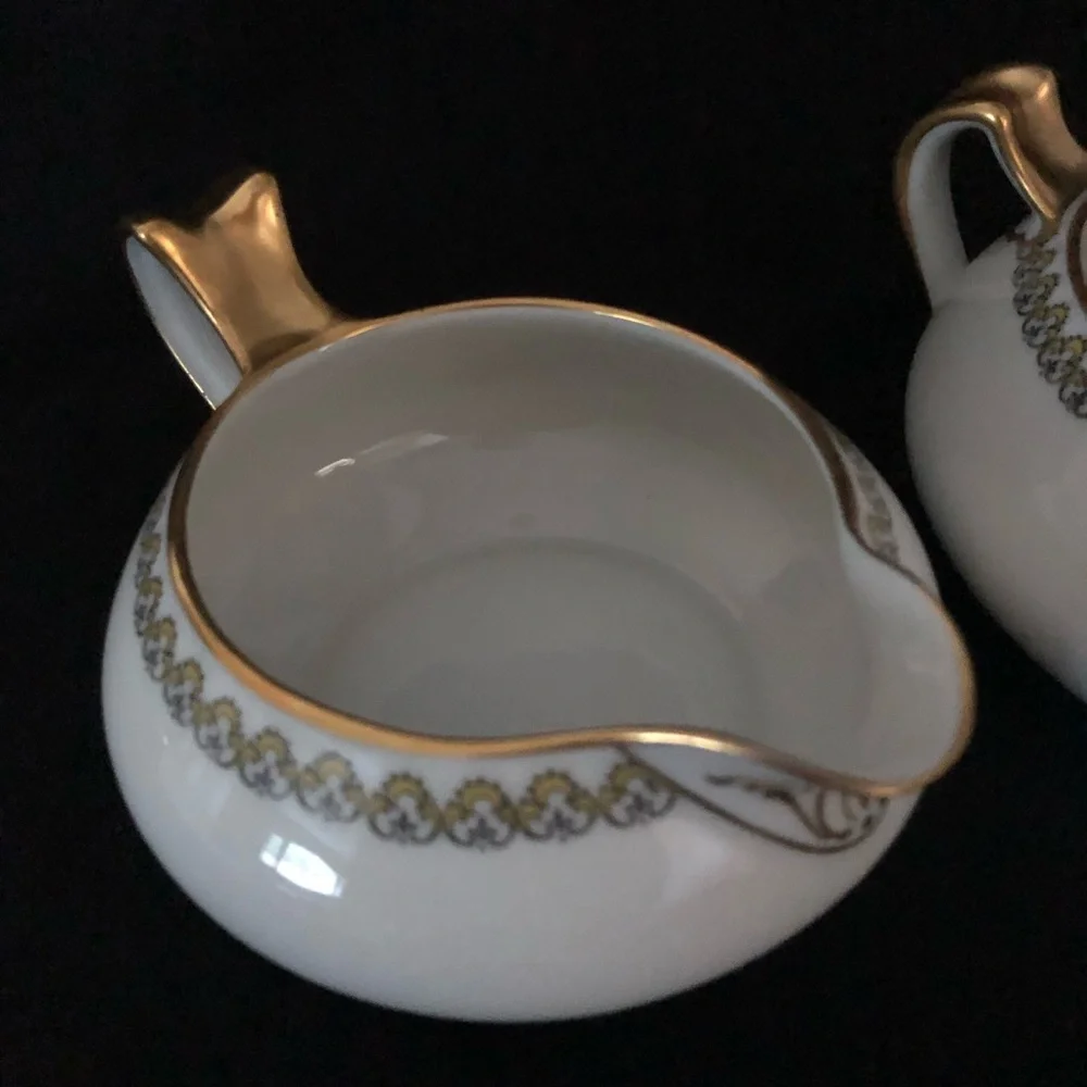 Haviland Limoges & Co Sugar & Creamer - Gold Accents - France